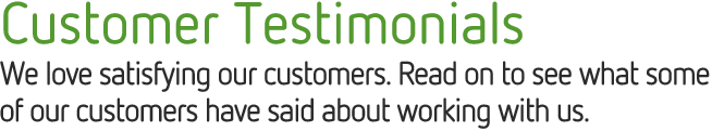 Customer Testimonials. 