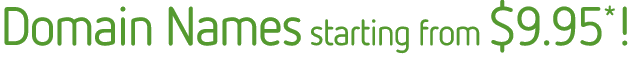 Domain Names starting from $9.95*!