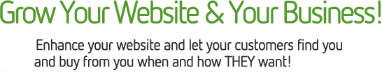 Grow Your Website and Your Business! Enhance your website so your customers find you and buy from you when and how THEY want!